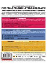Load image into Gallery viewer, Pier Paolo Pasolini - La Trilogie de la vie : Le Décaméron + Les Contes de Canterbury + Les Mille et une nuits (1971-1974) de Pier Paolo Pasolini - back cover